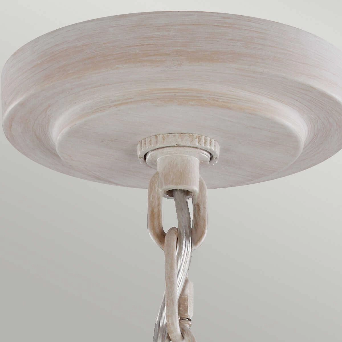 Feiss Hartsville 3 Light Chandelier - Chalk Washed Beechwood