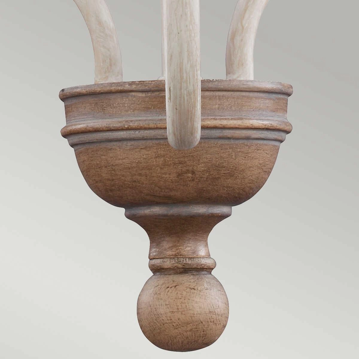 Feiss Hartsville 3 Light Chandelier - Chalk Washed Beechwood