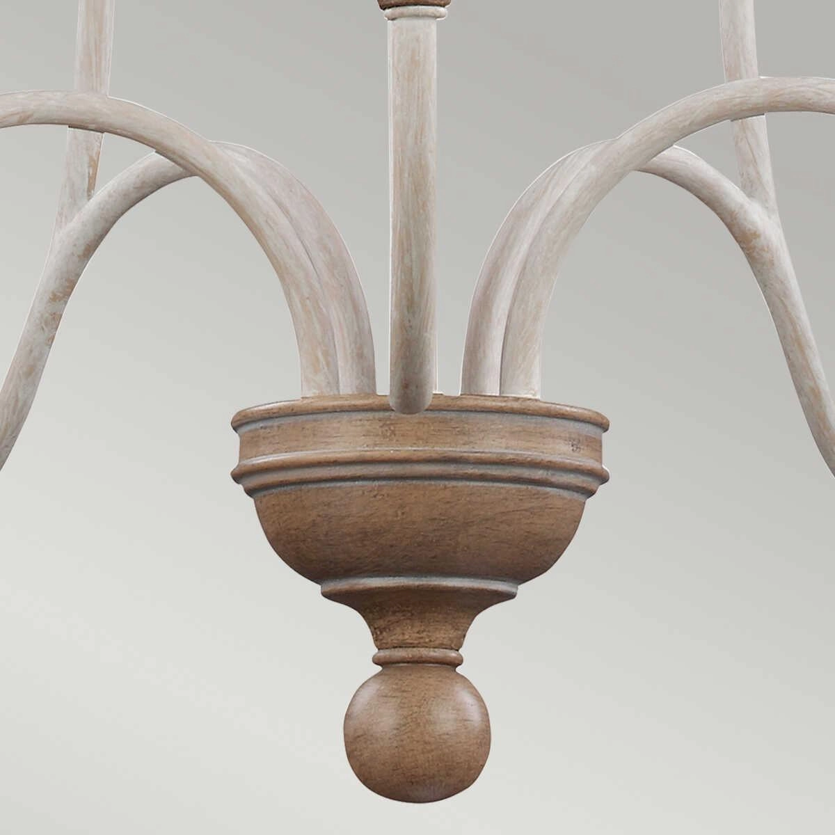 Feiss Hartsville 5 Light Chandelier - Chalk Washed Beechwood