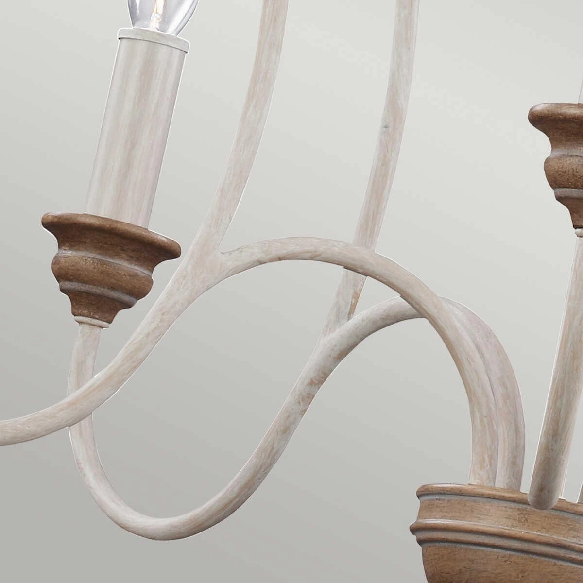 Feiss Hartsville 5 Light Chandelier - Chalk Washed Beechwood