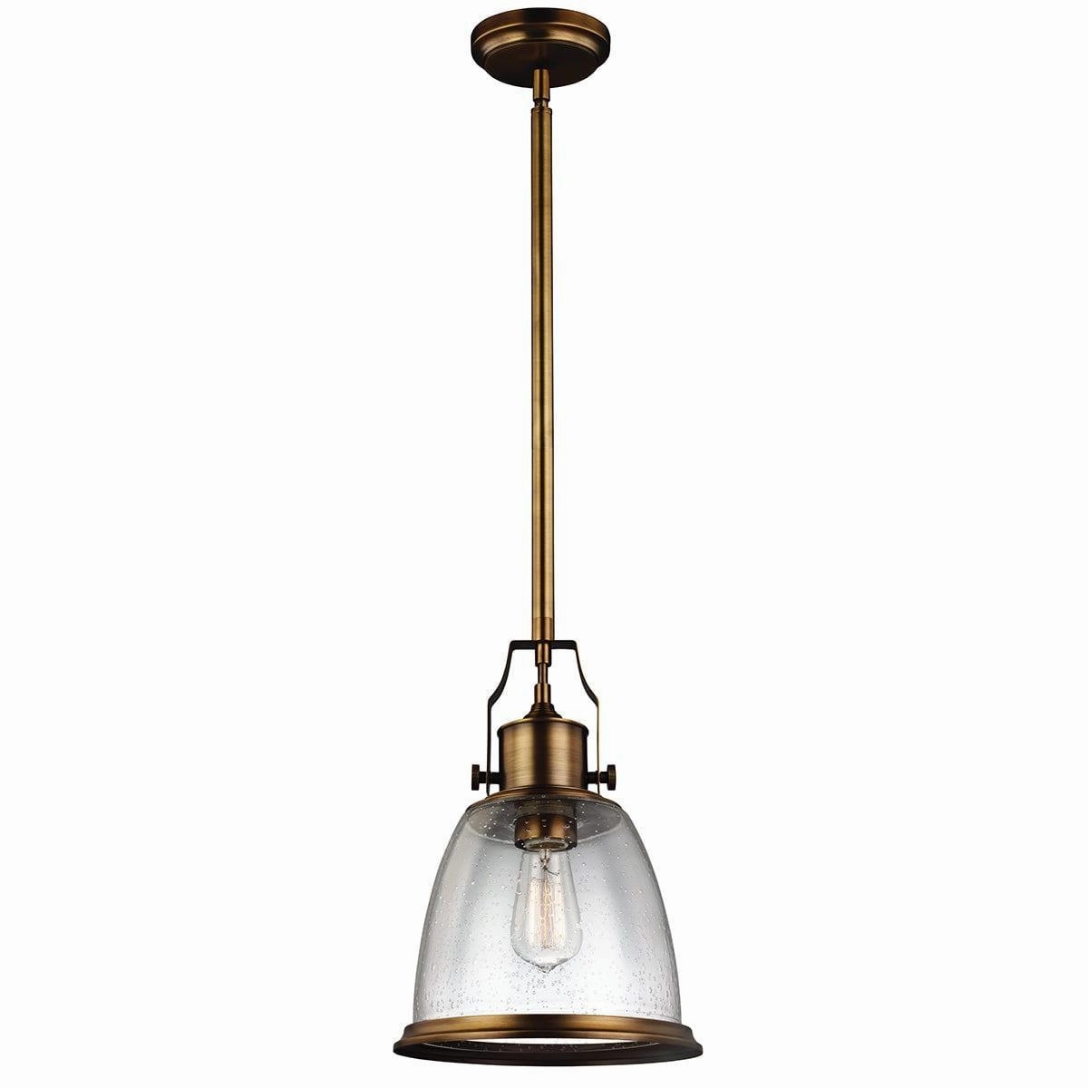 Feiss Hobson 1 Light Aged Brass Medium Ceiling Pendant ambient ceiling fixture