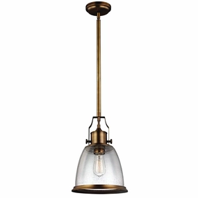 Feiss Hobson 1 Light Aged Brass Medium Ceiling Pendant ambient ceiling fixture