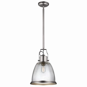 Feiss Hobson 1 Light Large Satin Nickel Ceiling Pendant Light soft glow ceiling light