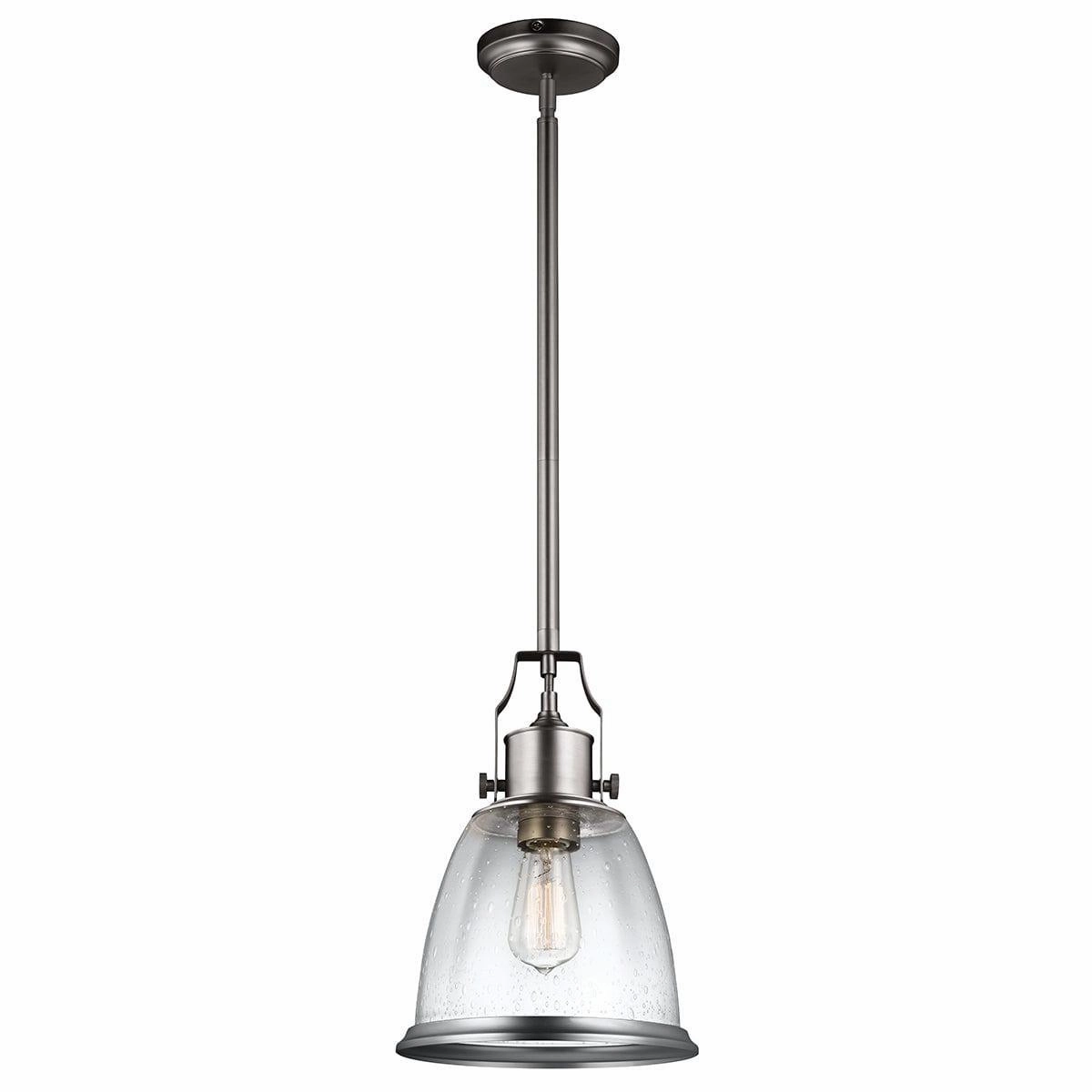 Feiss Hobson 1 Light Medium Satin Nickel Ceiling Pendant soft glow ceiling light