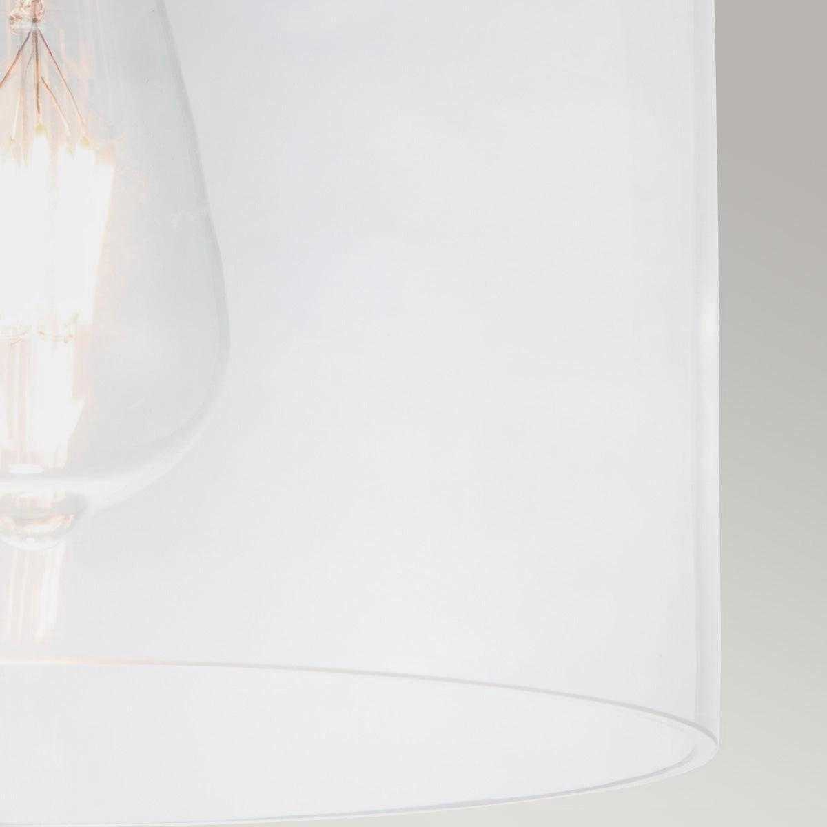 Feiss Hounslow 1 Light Brass Flush Light - Glass Shade