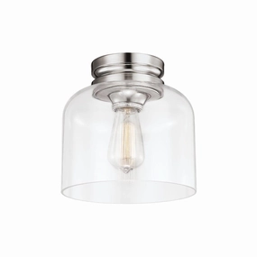 Feiss Hounslow 1 Light Flush Polished Nickel Ceiling Light ambient ceiling fixture