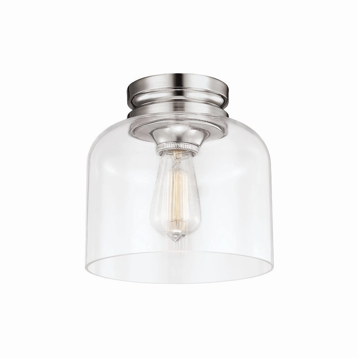 Feiss Hounslow 1 Light Flush Polished Nickel Ceiling Light ambient ceiling fixture