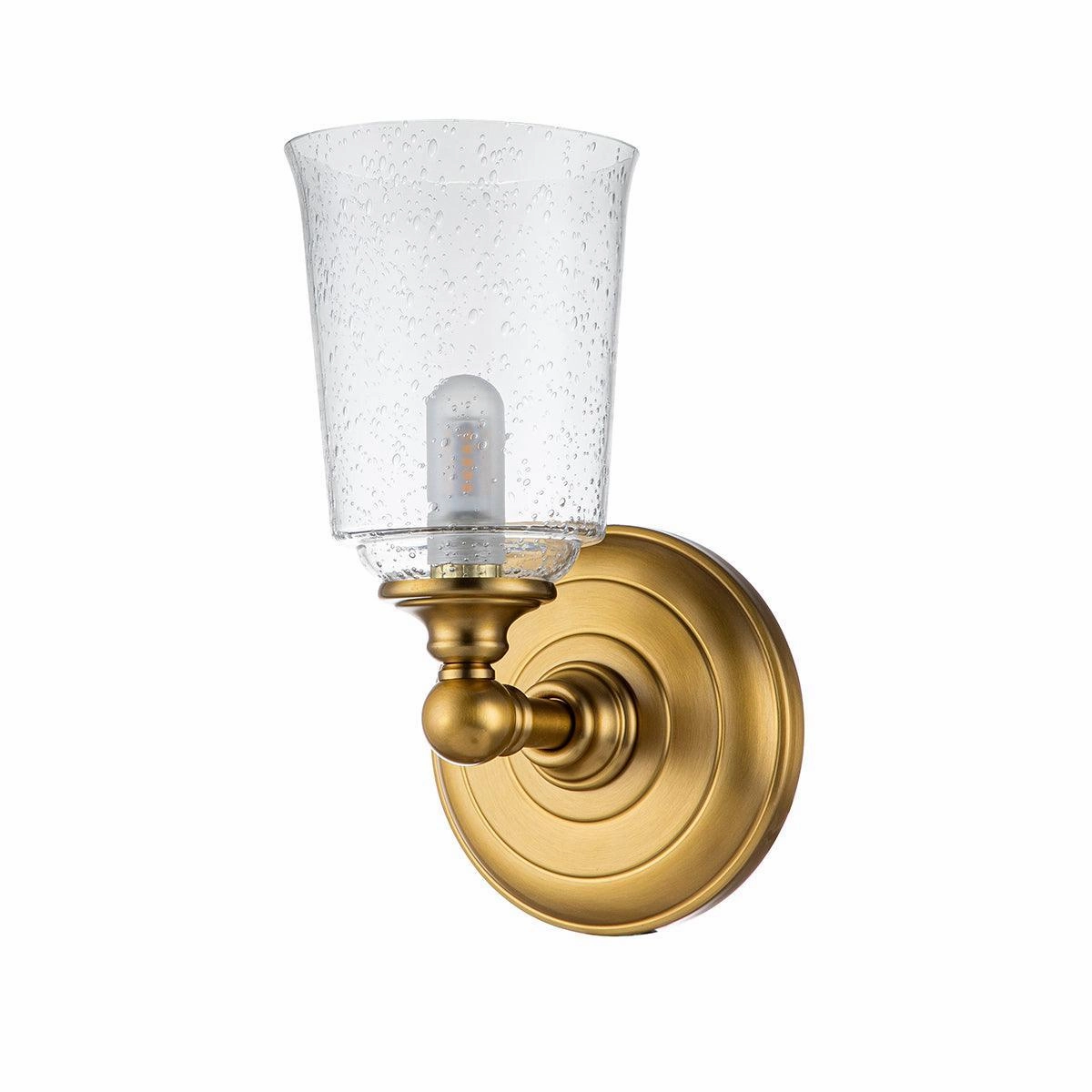 Feiss Huguenot Lake 1 Light Brass Bathroom Wall Light