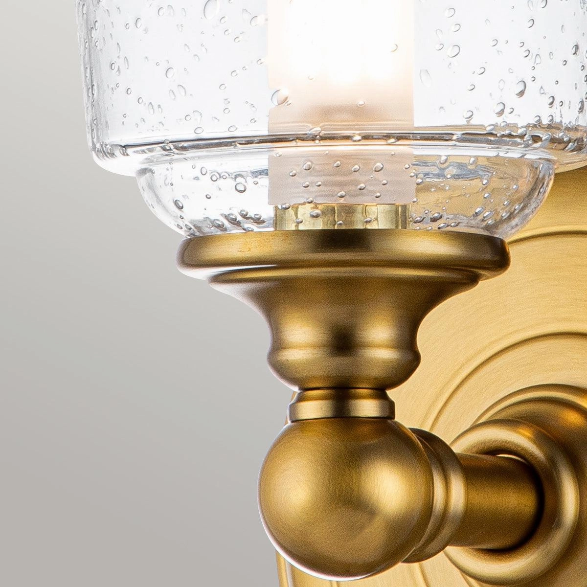 Feiss Huguenot Lake 1 Light Brass Bathroom Wall Light