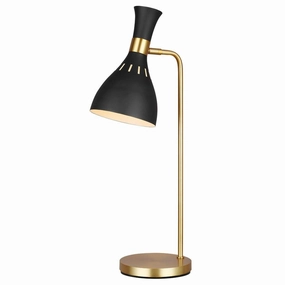 Feiss Joan 1 Light Black & Brass Traditional Table Lamp energy-saving LED light