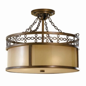 Feiss Justine Asteral Bronze Semi-Flush Ceiling Light white ceiling lamp