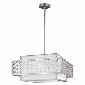 Feiss Kenney 3 Light Silver Pendant Ceiling Light soft glow ceiling light