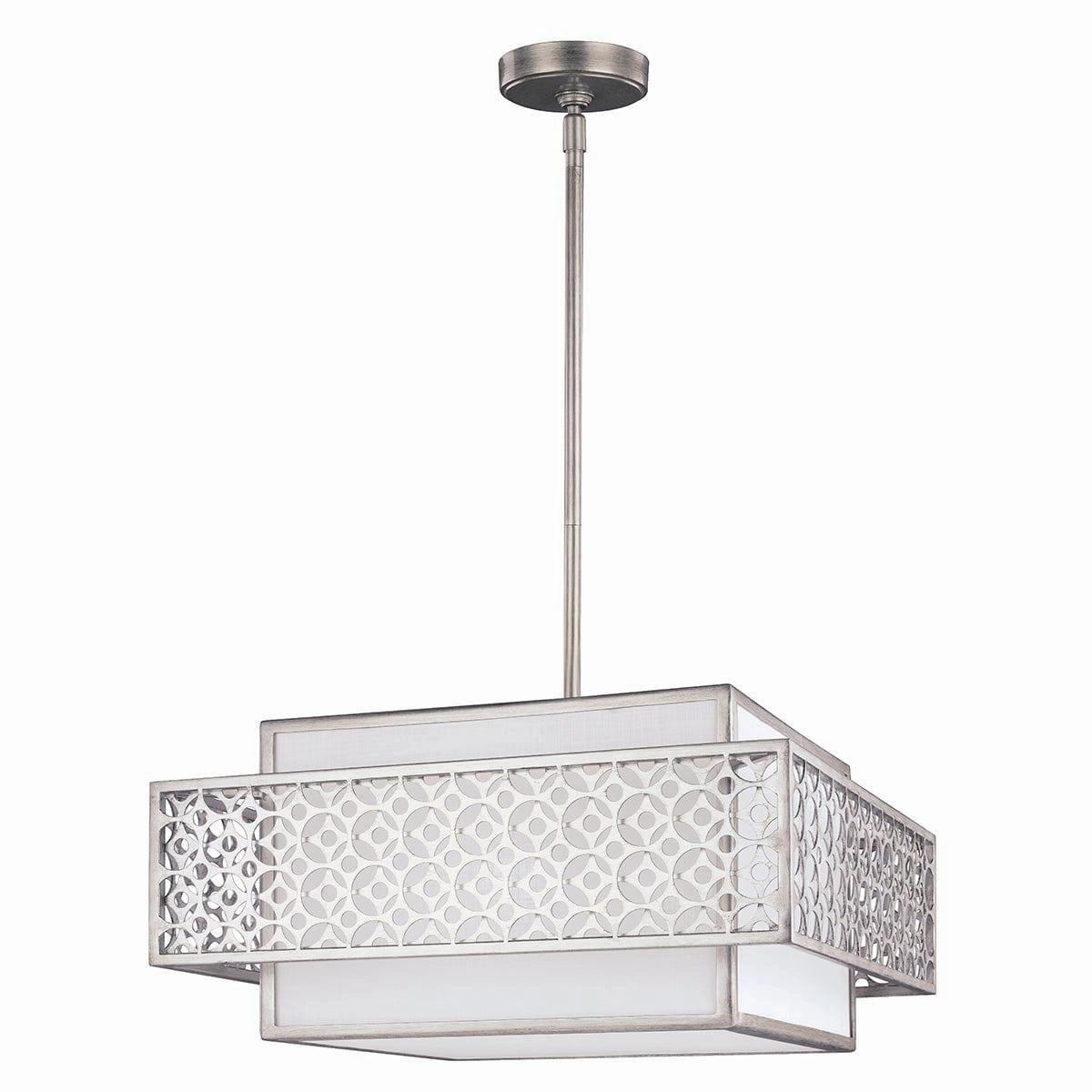 Feiss Kenney 3 Light Silver Pendant Ceiling Light soft glow ceiling light