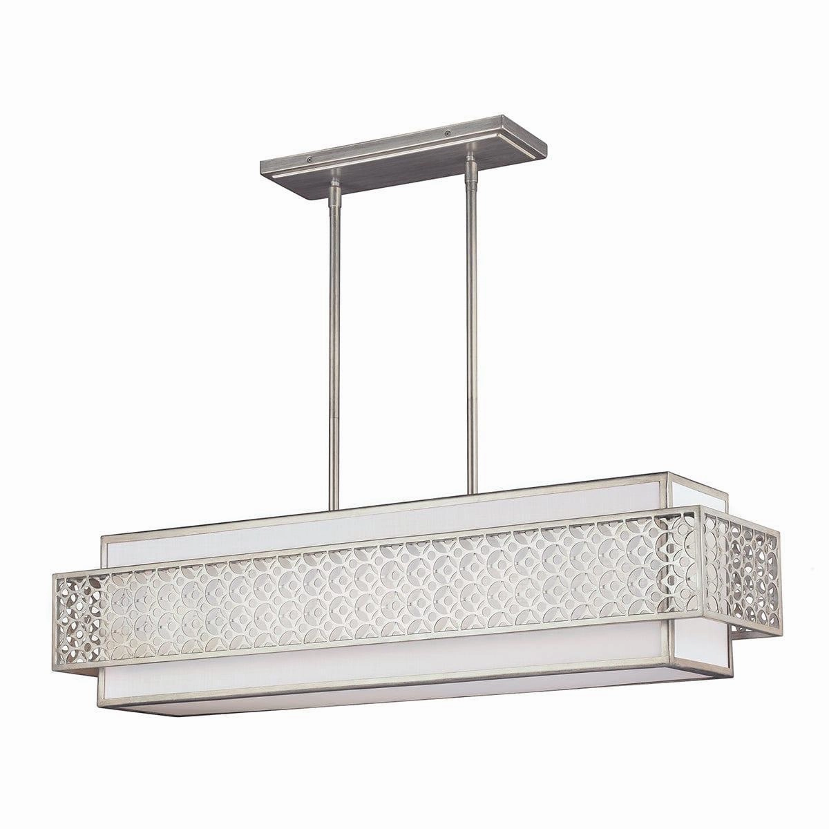 Feiss Kenney 5 Light Silver Island Chandelier Ceiling Light soft glow ceiling light