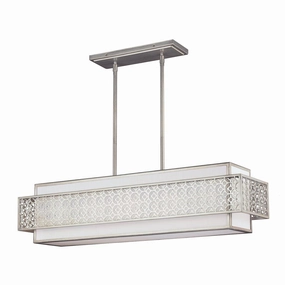 Feiss Kenney 5 Light Silver Island Chandelier Ceiling Light soft glow ceiling light