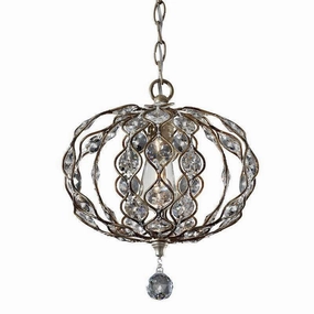 Feiss Leila 1 Light Burnished Silver Mini Ceiling Pendant ambient ceiling fixture