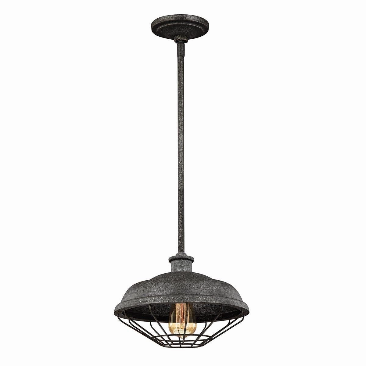 Feiss Lennex 1 Light Slated Grey Pendant Ceiling Light soft glow ceiling light