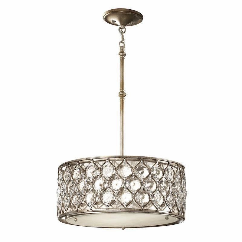 Feiss Lucia 3 Light Burnished Silver Ceiling Pendant ambient ceiling fixture