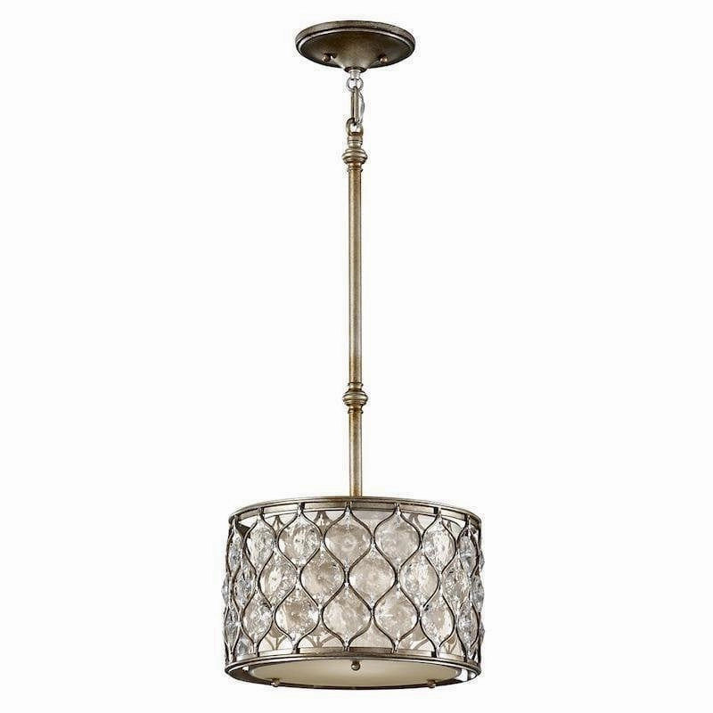 Feiss Lucia Burnished Silver Pendant Ceiling Light soft glow ceiling light