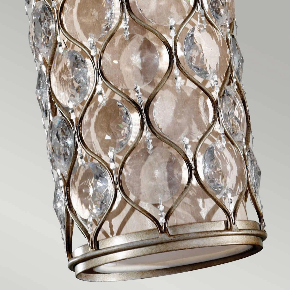 Feiss Lucia Mini Silver & Crystsal Pendant Ceiling Light