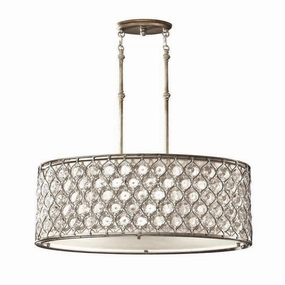 Feiss Lucia Silver & Crystal Pendant Ceiling Light white ceiling lamp