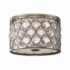 Feiss Lucia Silver & Crystsal Flush Ceiling Light ambient ceiling fixture