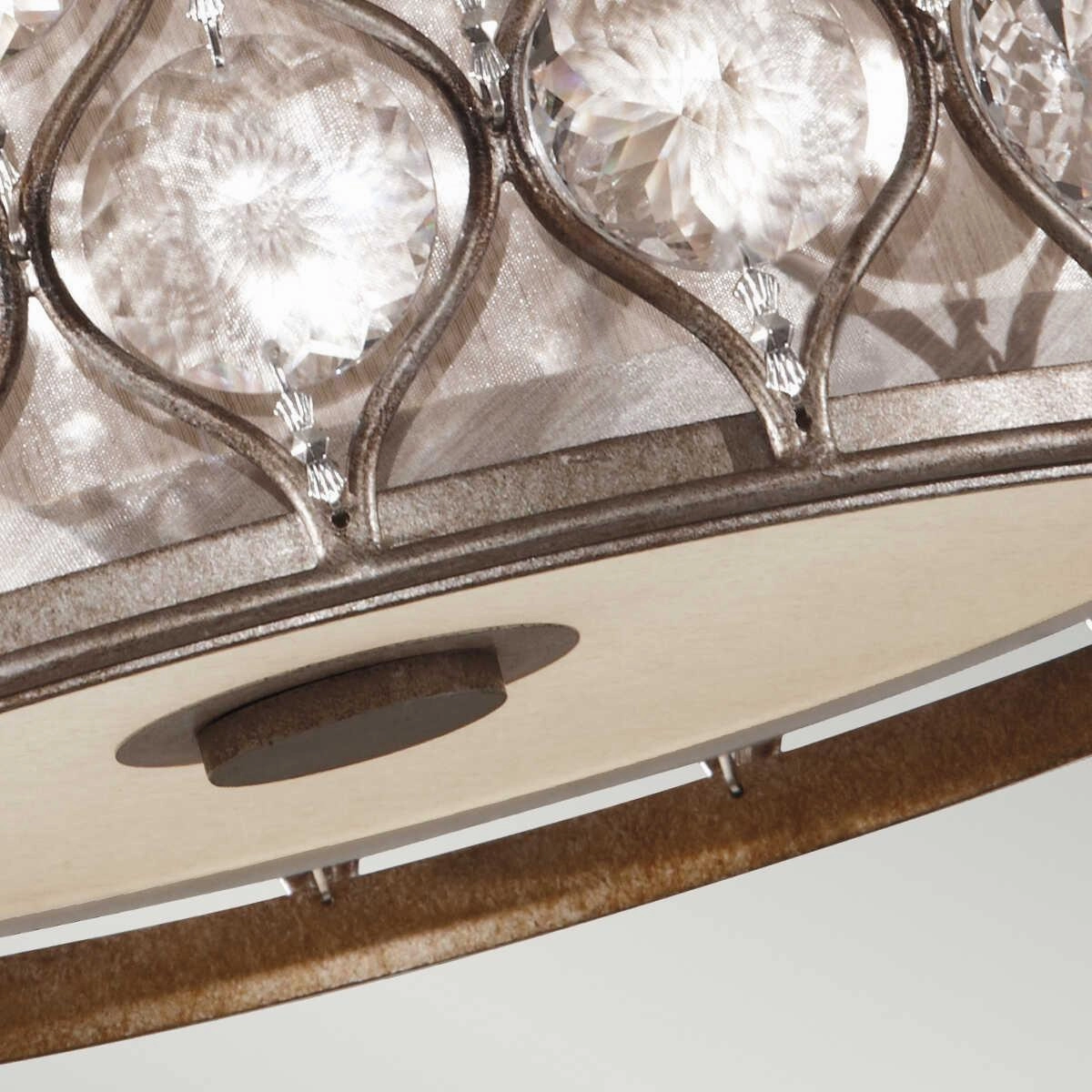 Feiss Lucia Silver & Crystsal Flush Ceiling Light