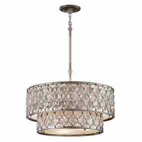 Feiss Lucia Two-Tier Pendant Chandelier Ceiling Light soft glow ceiling light