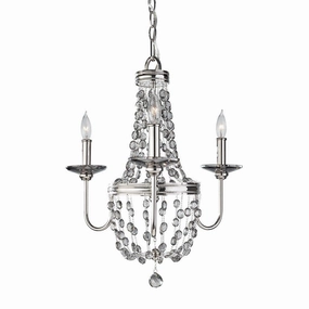 Feiss Malia 3 Light Chandelier Ceiling Light - Polished Nickel soft glow ceiling light