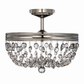 Feiss Malia 3 Light Polished Nickel Semi-Flush white ceiling lamp