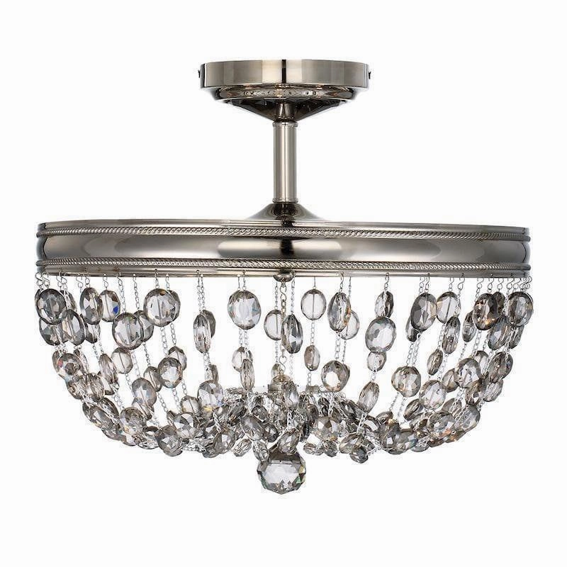 Feiss Malia 3 Light Polished Nickel Semi-Flush white ceiling lamp