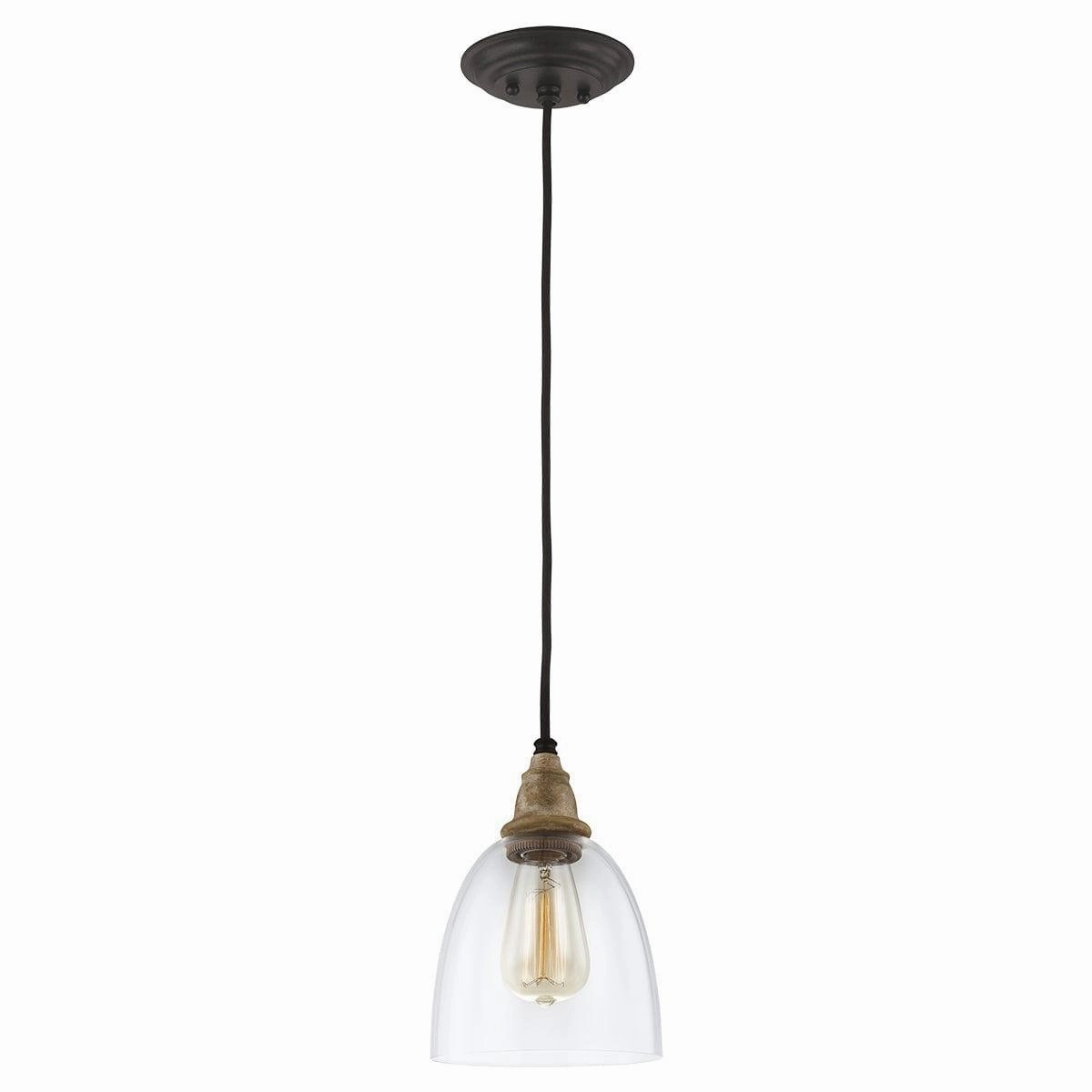 Feiss Matrimonio 1 Light Driftwood Mini Pendant Ceiling Light ambient ceiling fixture