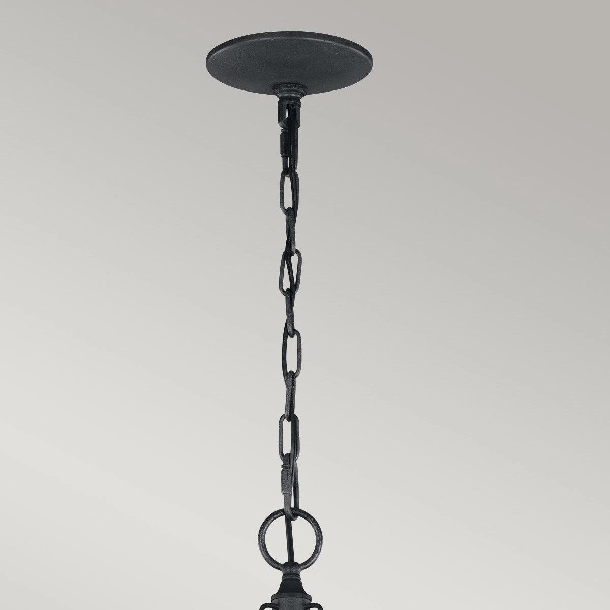 Feiss Nori 3 Light Zinc & Wood Chandelier