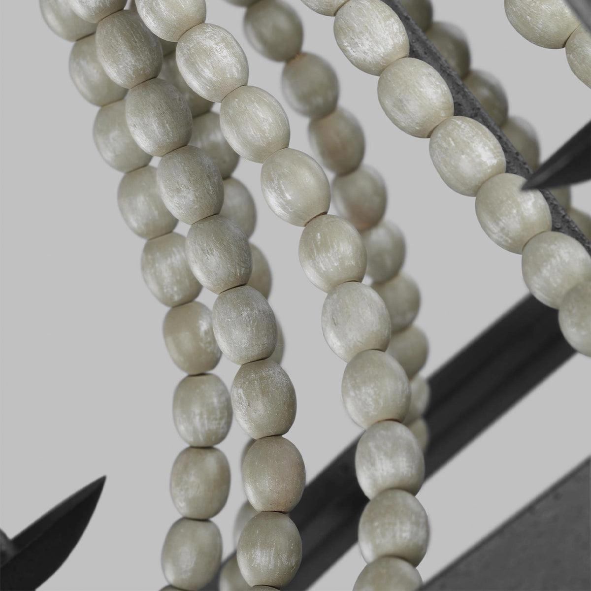 Feiss Nori 3 Light Zinc & Wood Chandelier