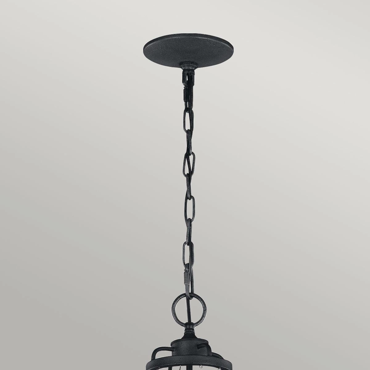 Feiss Nori 4 Light Zinc & Wood Bead Chandelier