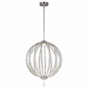 Feiss Oberlin Medium LED Pendant Satin Nickel Ceiling Light soft glow ceiling light