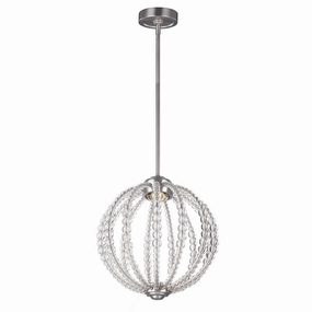 Feiss Oberlin Small LED Satin Nickel Ceiling Pendant soft glow ceiling light