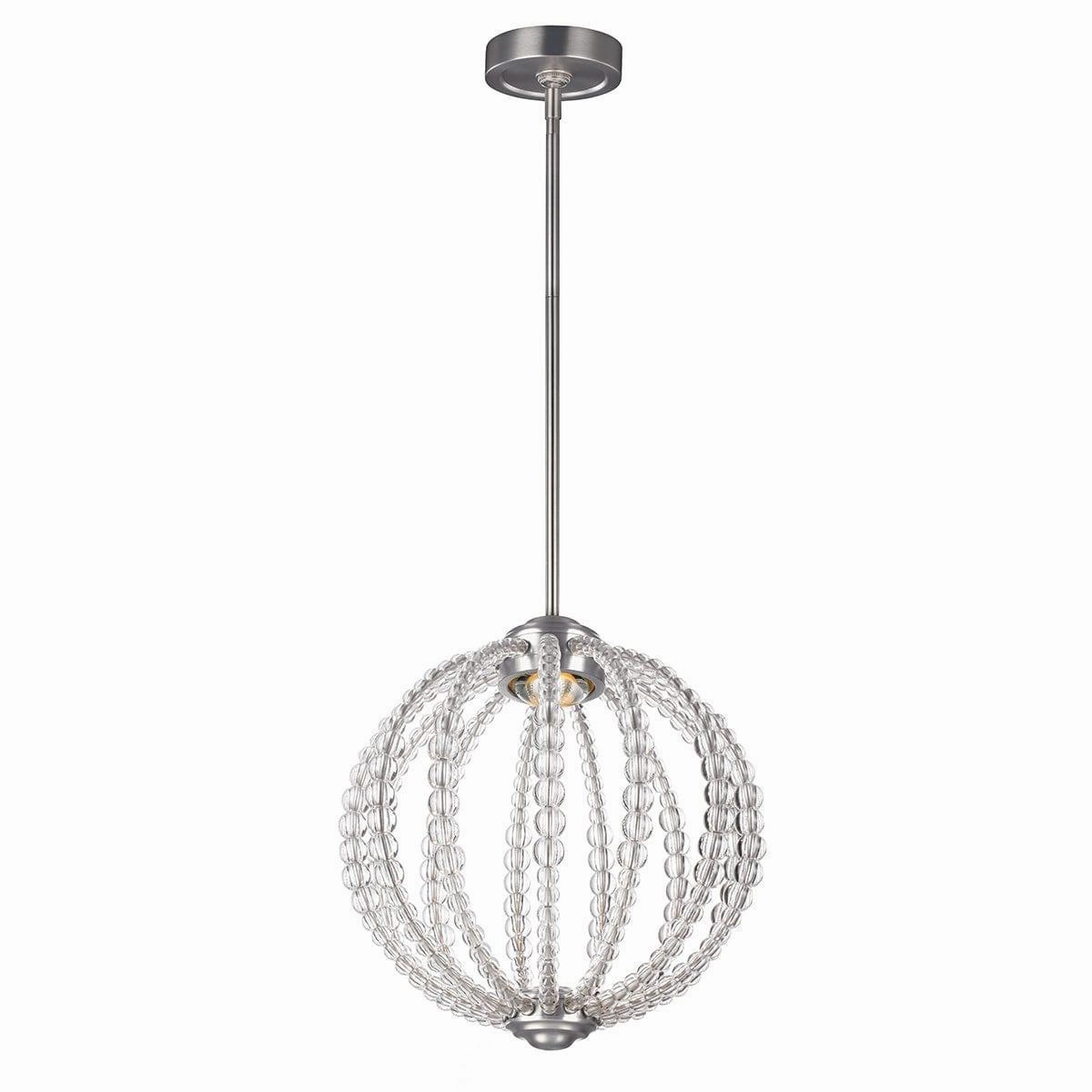 Feiss Oberlin Small LED Satin Nickel Ceiling Pendant soft glow ceiling light
