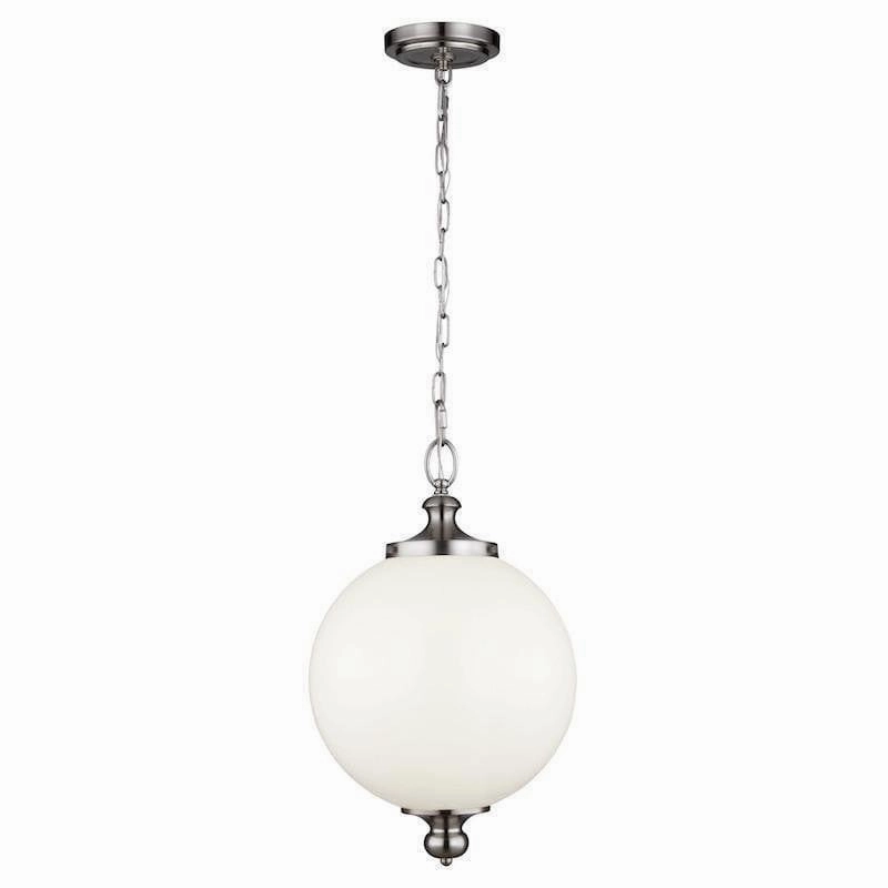 Feiss Parkman Brushed Steel Large Pendant Ceiling Light white ceiling lamp