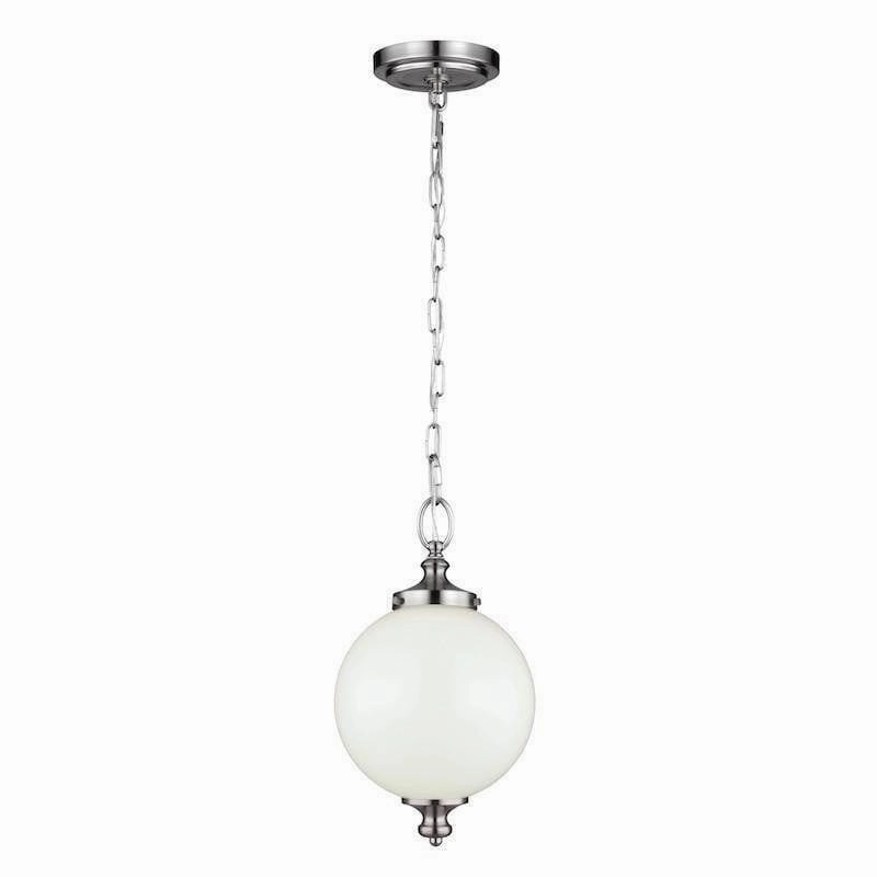 Feiss Parkman Brushed Steel Small Pendant Ceiling Light sleek LED ceiling lamp
