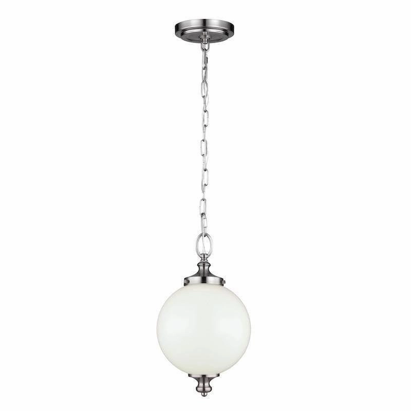 Feiss Parkman Brushed Steel Small Pendant Ceiling Light white ceiling lamp