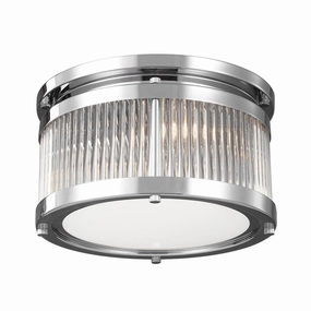 Feiss Paulson 2 Light Flush Chrome Bathroom Ceiling Light soft glow ceiling light