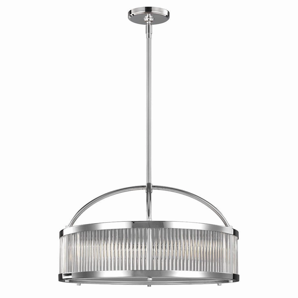 Feiss Paulson 6 Light Pendant Chrome Bathroom Ceiling Light white ceiling lamp
