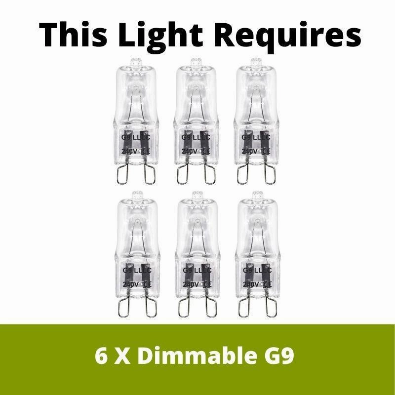 Feiss Paulson 6 Light Pendant Chrome Bathroom Ceiling Light
