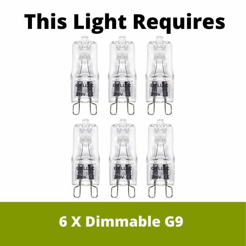 Feiss Paulson 6 Light Pendant Chrome Bathroom Ceiling Light