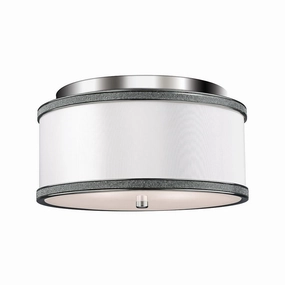 Feiss Pave 2 Light Flush Mount Polished Nickel Ceiling Light soft glow ceiling light