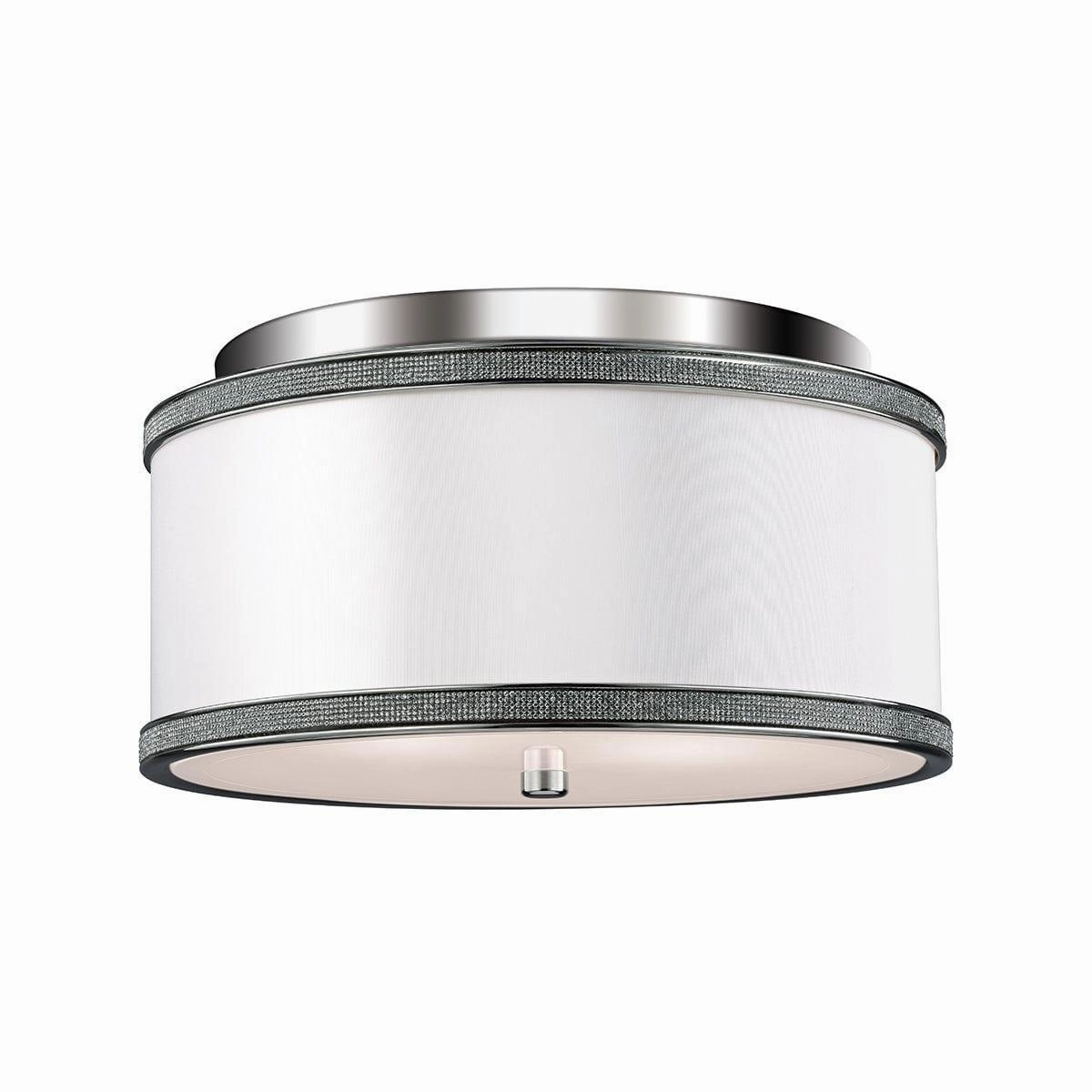 Feiss Pave 2 Light Flush Mount Polished Nickel Ceiling Light soft glow ceiling light