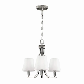 Feiss Pave 3 Light Chandelier Ceiling Light - Polished Nickel soft glow ceiling light