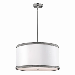 Feiss Pave 3 Light Polished Nickel Pendant Ceiling Light soft glow ceiling light
