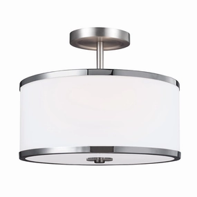 Feiss Prospect Park 2 Light Semi-Flush Chrome Ceiling Light ambient ceiling fixture
